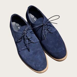 Bruno Marc Navy Blue Suede Leather Dress Oxfords LG19001M Men's Size 7